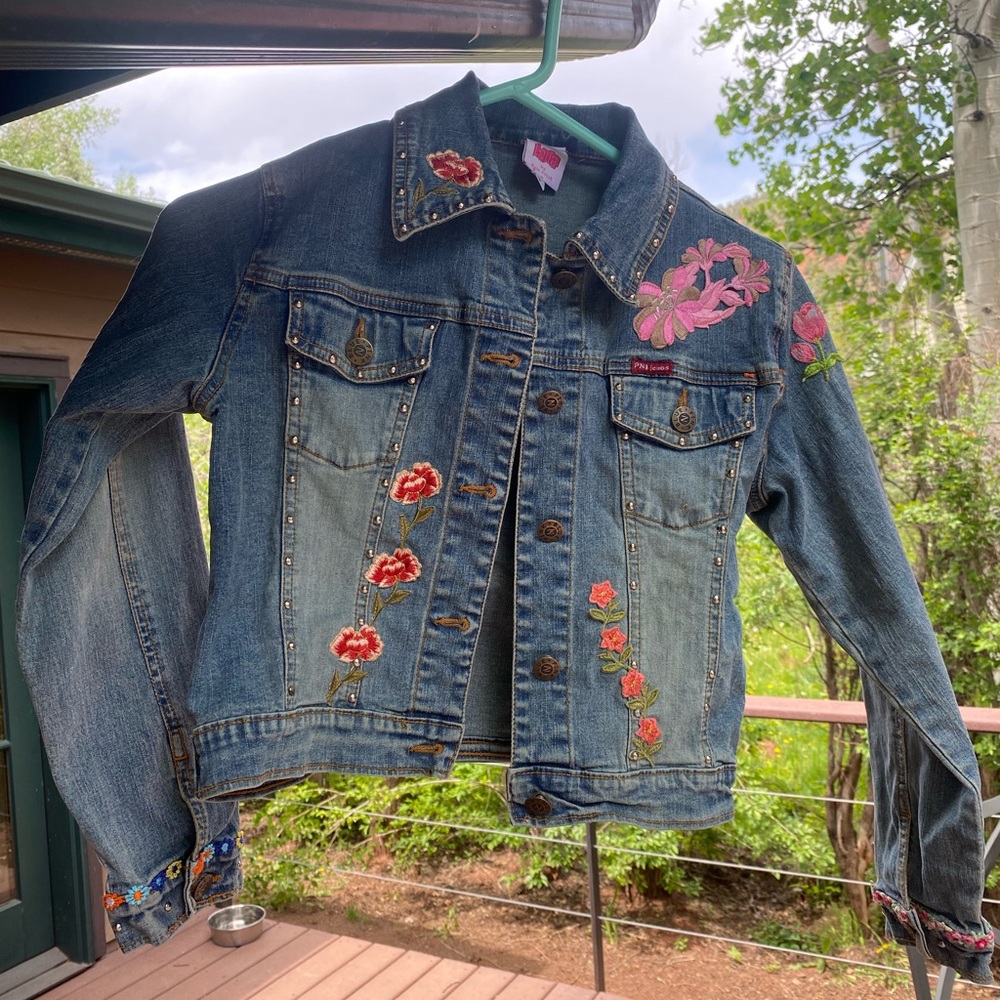 LANA by Ruth Fallah embroidered cotton jean jacket